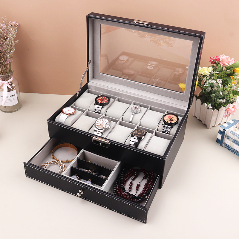 Best Jewelry Watches - Caja de reloj de 12 rejillas,