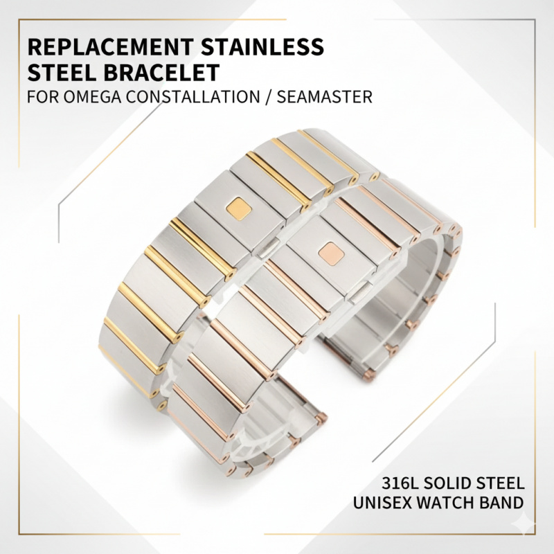 Omega Watch Constellation - Correa de acero de repuesto de