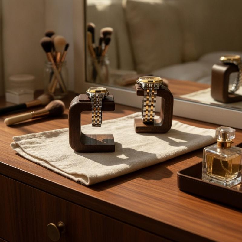 Jewels On Watches - Soporte Decorativo de Madera Sólida para