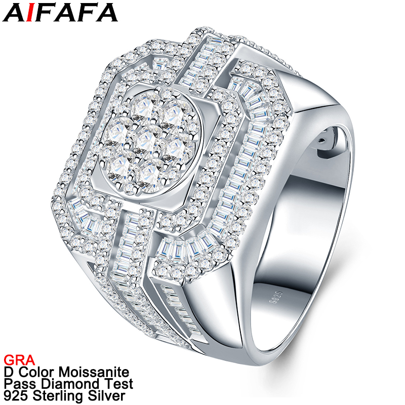 Sterling Silver Ring - Anillos de Diamantes Moissanite Color D