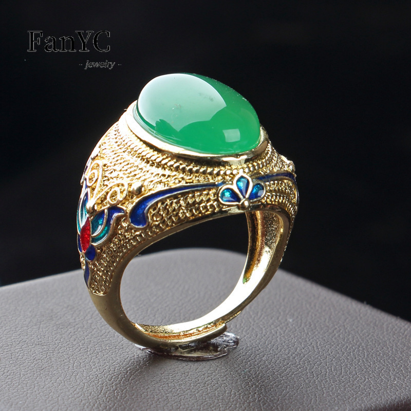Anillo de Jade de ágata verde  - Sterling Silver Ring reseña y precio