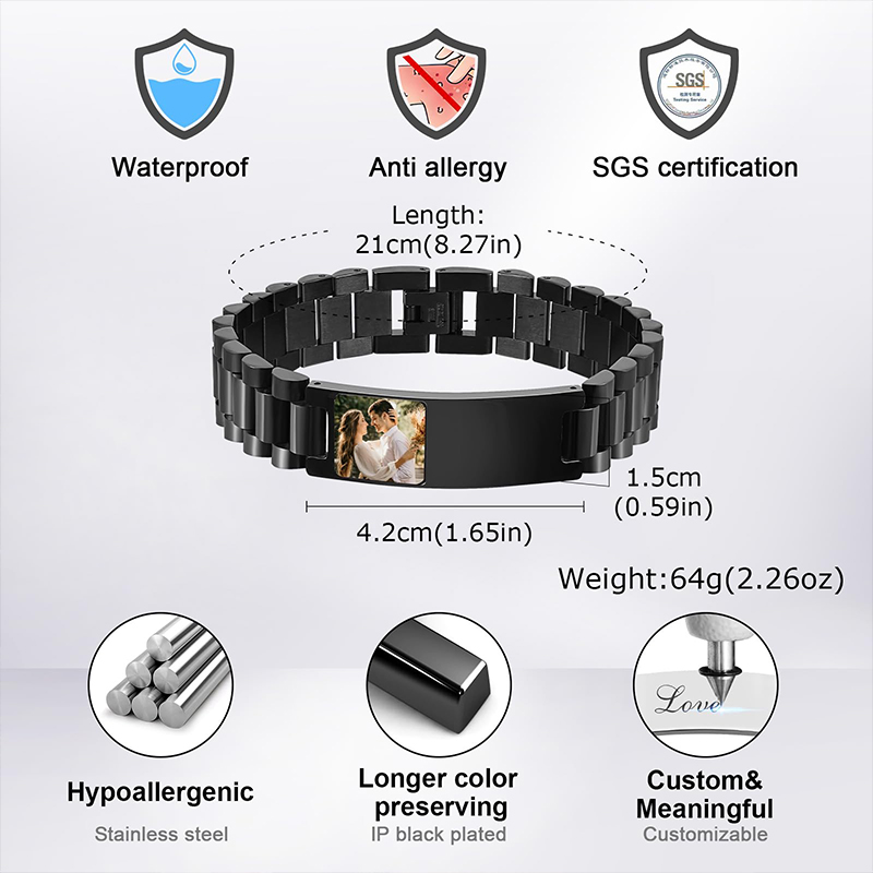 Pulsera con texto de imagen pe - Jewels On Watches reseña y precio