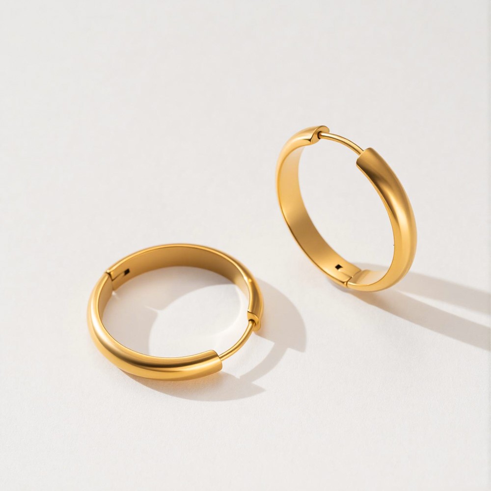 4 piezas de aros redondos de a - Hoop Earrings reseña y precio