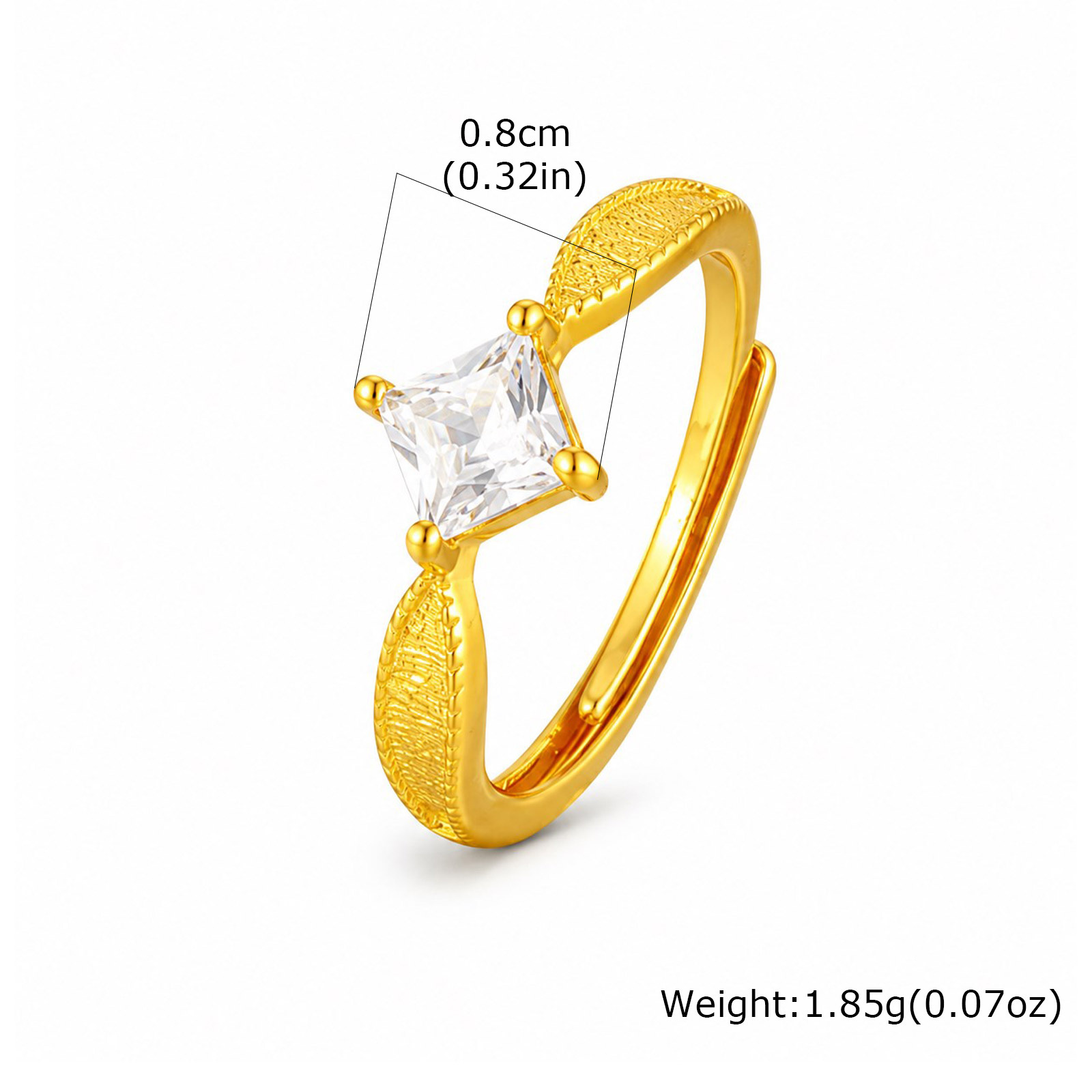 Anillo Vnox de Zirconia Cuadra - Minimalist Ring Stackable reseña y precio