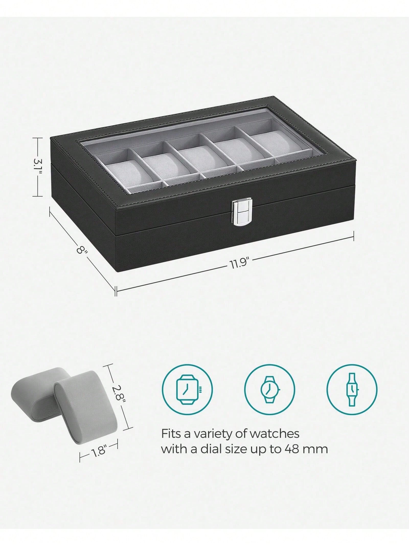Caja para relojes con cerradur - Jewelry Box Watches Bracelets reseña y precio