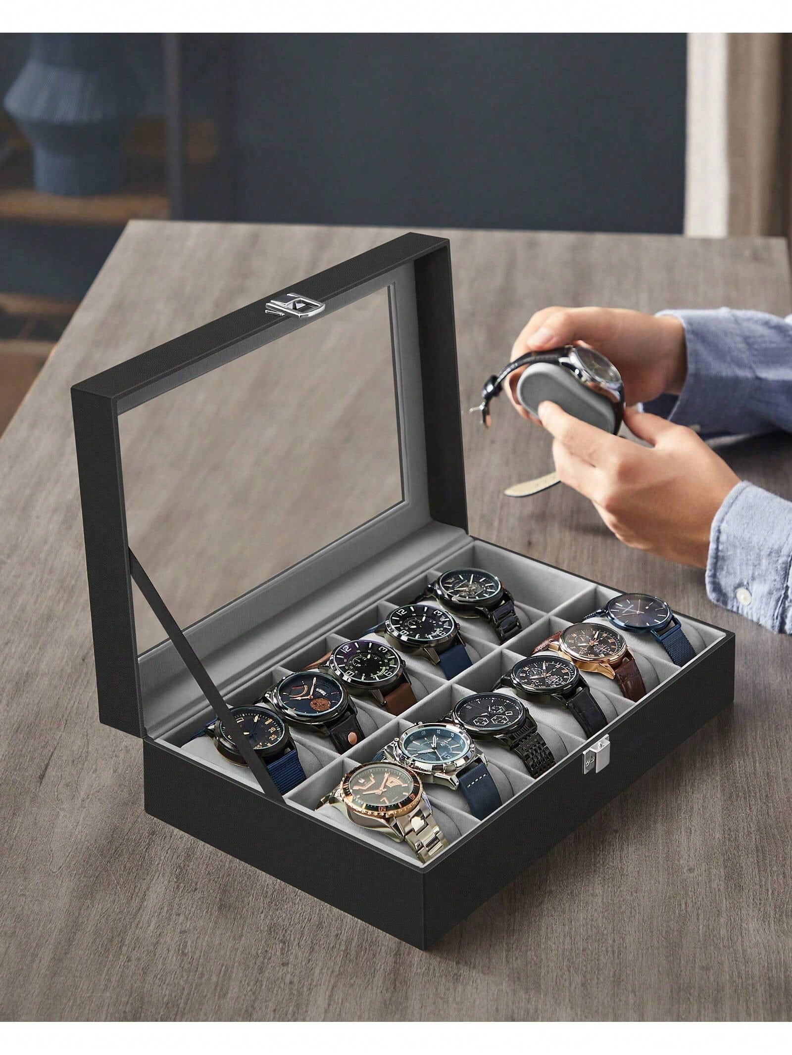 Caja para relojes con cerradur - Jewelry Box Watches Bracelets reseña y precio