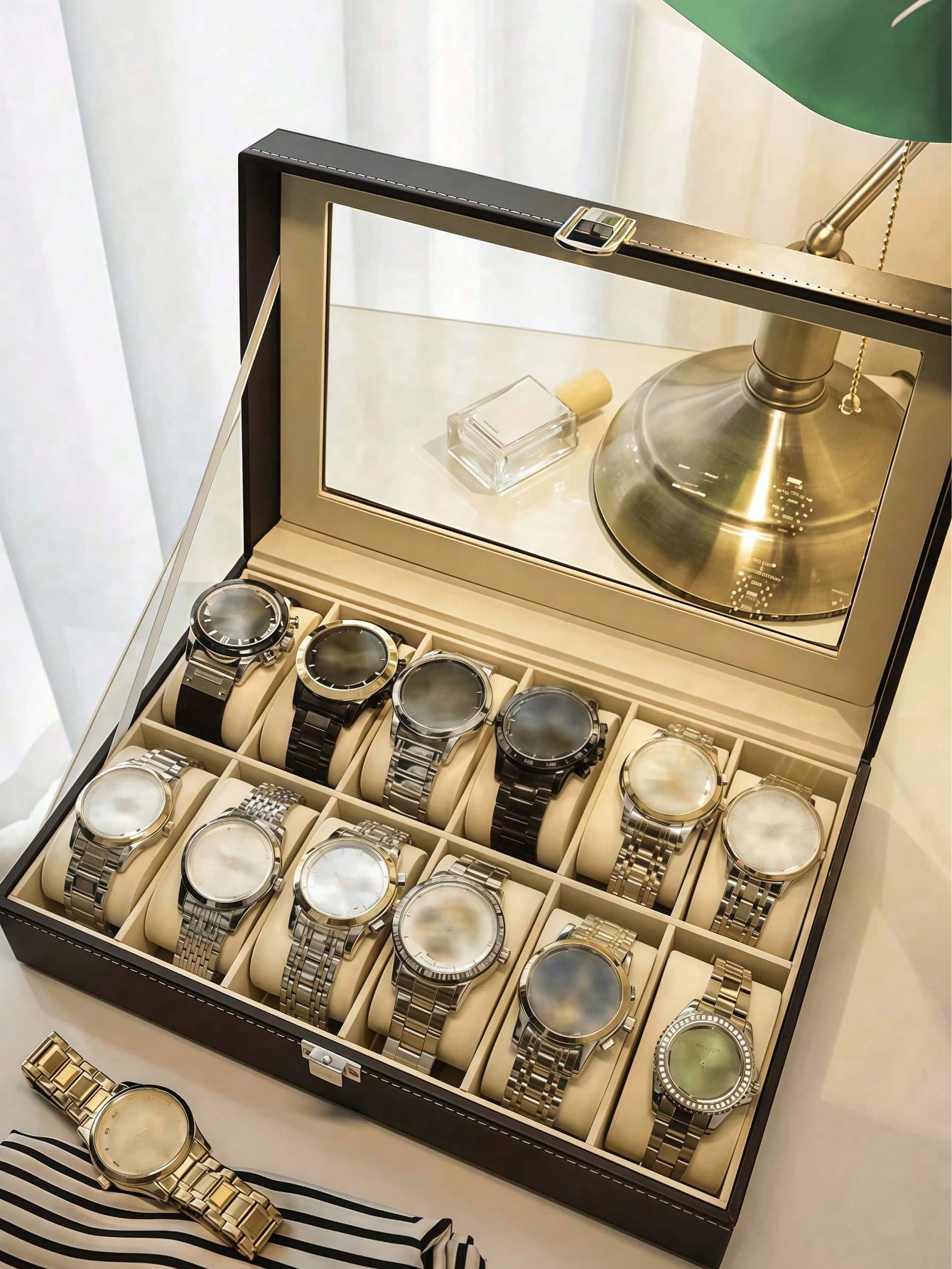 Caja de Relojes de Cuero con C - Jewelry Box Watches Bracelets reseña y precio