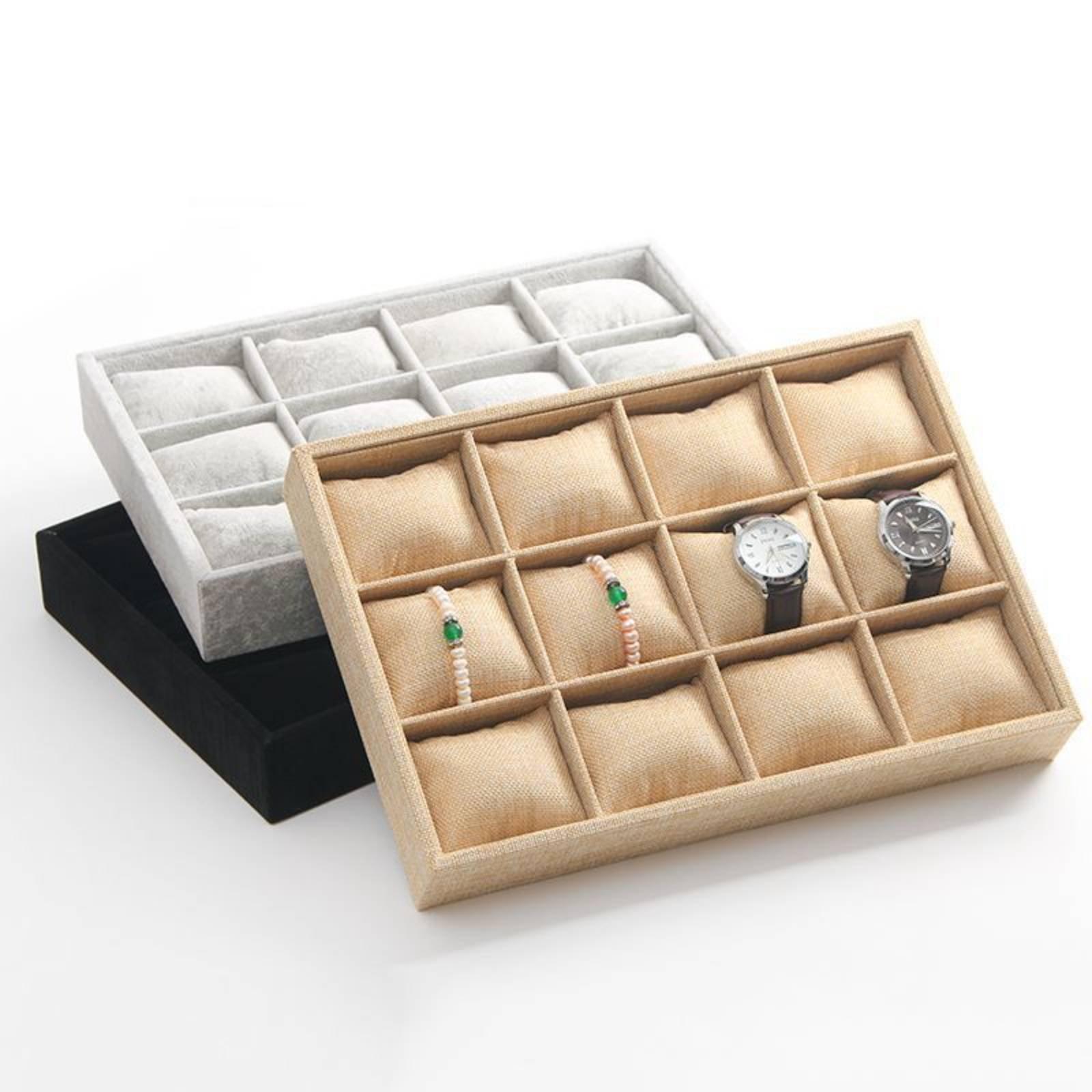 Caja de Joyería de Tela de Lin - Jewelry Box Watches Bracelets reseña y precio