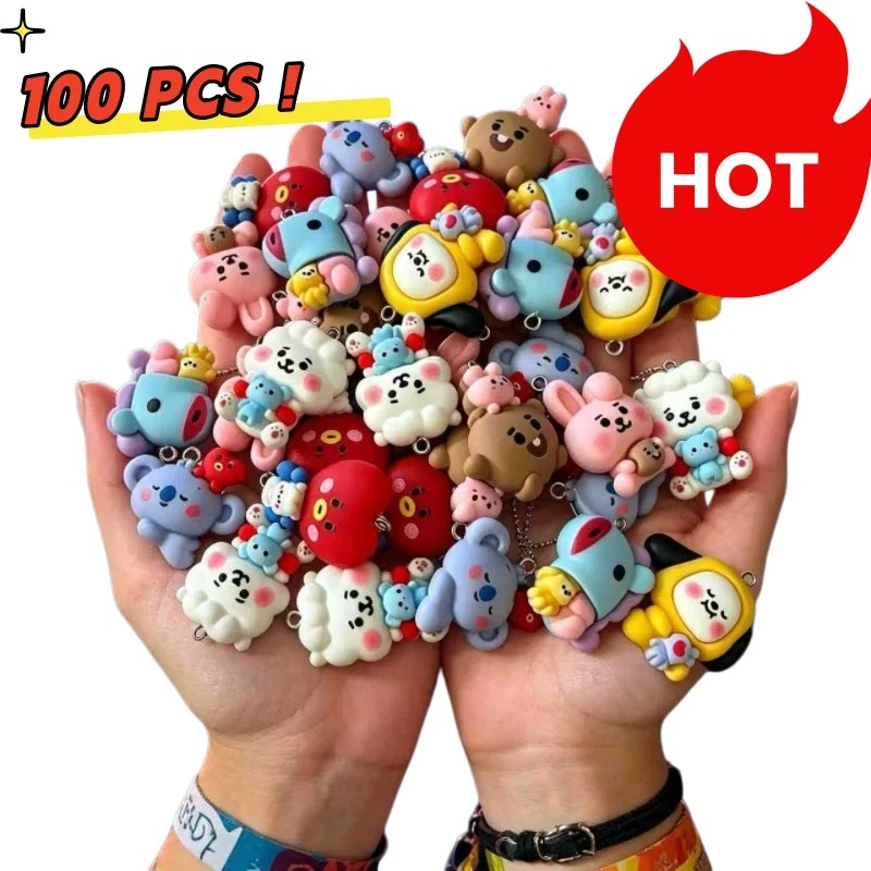 7 piezas de dijes de resina BT - Charm Bracelet Beads reseña y precio