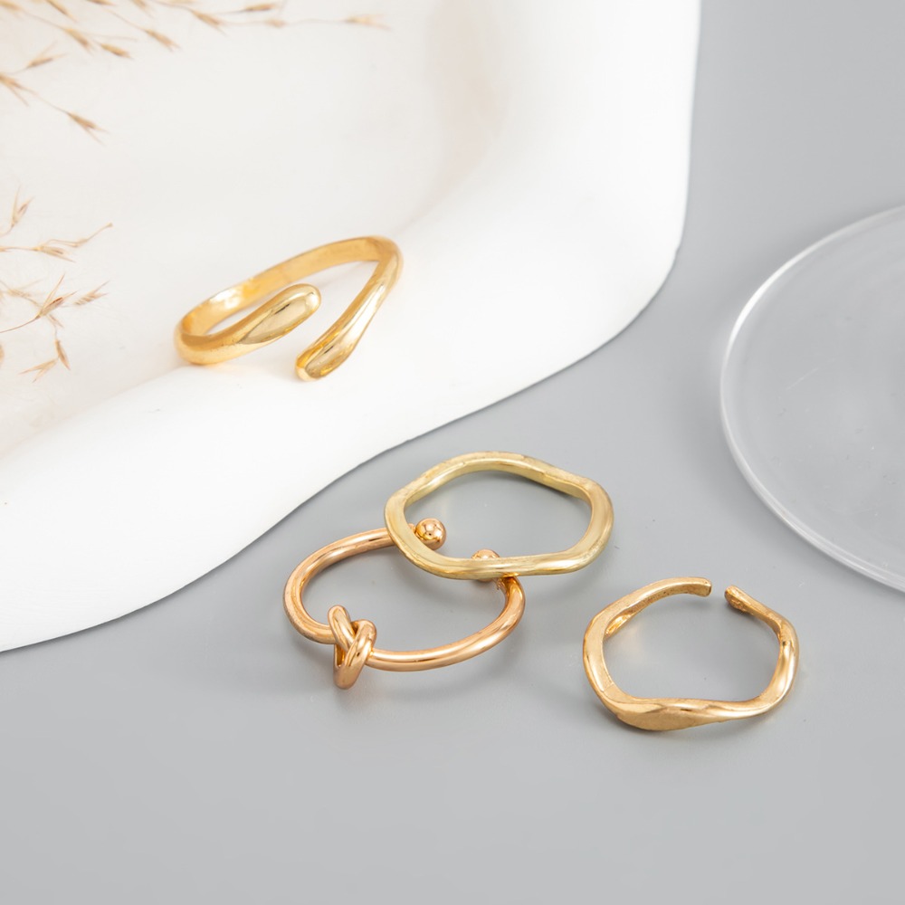Juego de 4 piezas de anillos d - Minimalist Ring Stackable reseña y precio